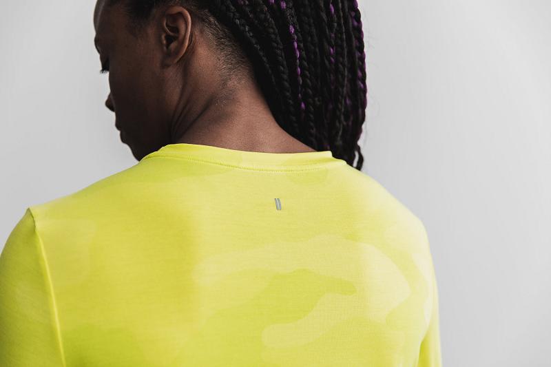 Yellow Nobull WoTee (NEON Camo) Women's Long Sleeve | CA Y2202X